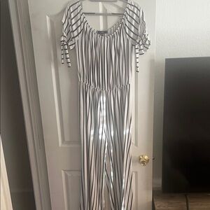 Striped Black and White Jumpsuit